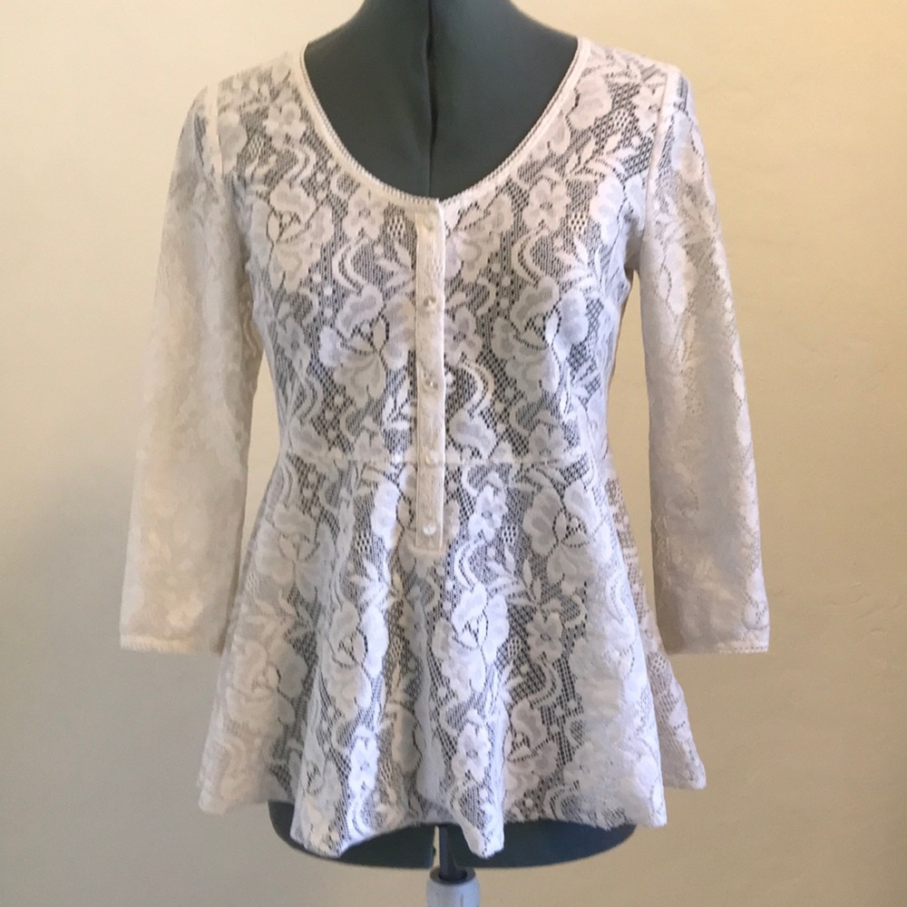 Free People Lace Peplum top